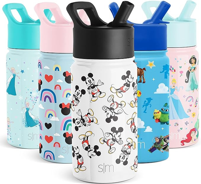 Simple Modern Disney Princesses Kids Water Bottle with Straw Lid | Reusable Insulated Stainless S... | Amazon (US)
