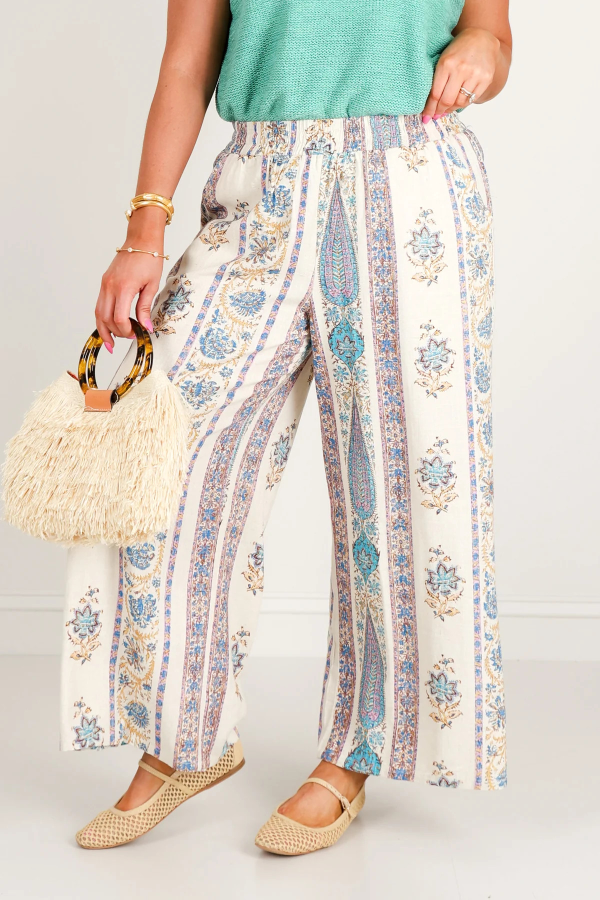 Willow Paraiba Mix Linen Wide Leg Pant | The Willow Tree