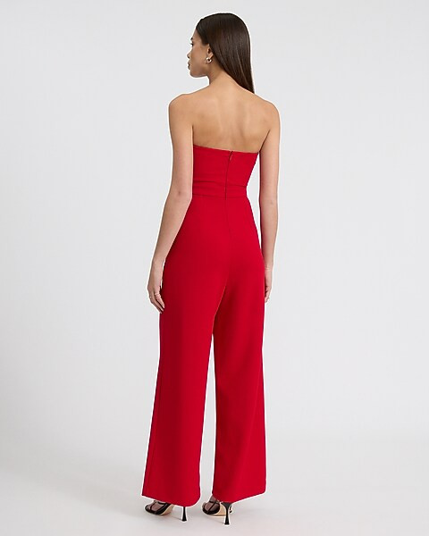 Strapless Cutout Wide Leg Jumpsuit | Express