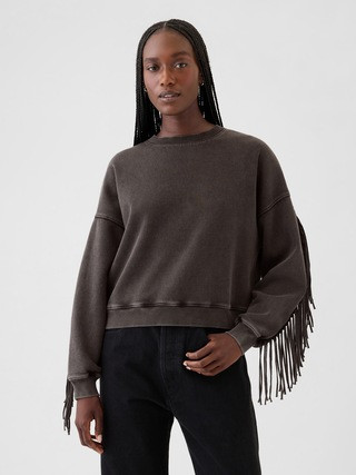 Vintage Soft Wedge Crewneck Fringe Sweatshirt | Gap (US)