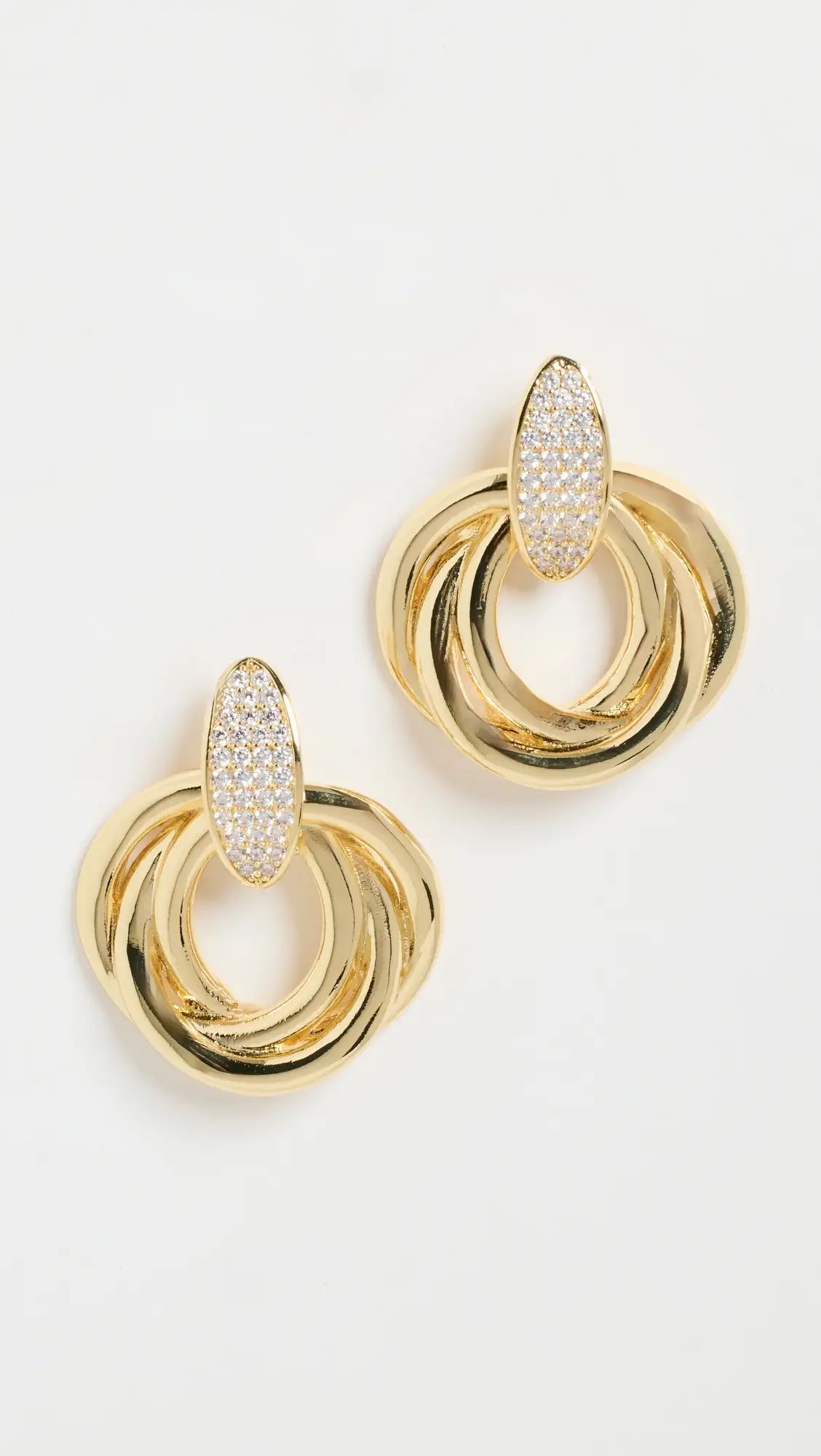 By Adina Eden Pave Dangling Twisted Knot Stud Earrings | Shopbop | Shopbop