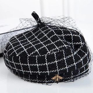 Plaid Beret Black - One Size | YesStyle Global