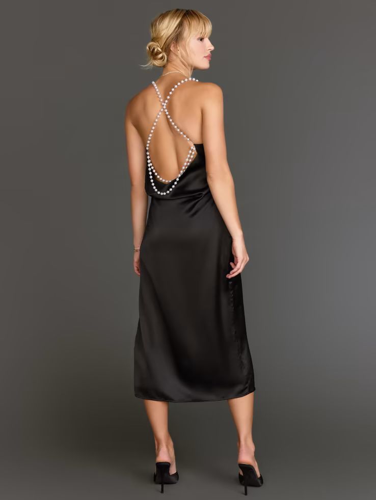 Romantic Pearl Strap Slip Dress - Fore Collection | New York & Company