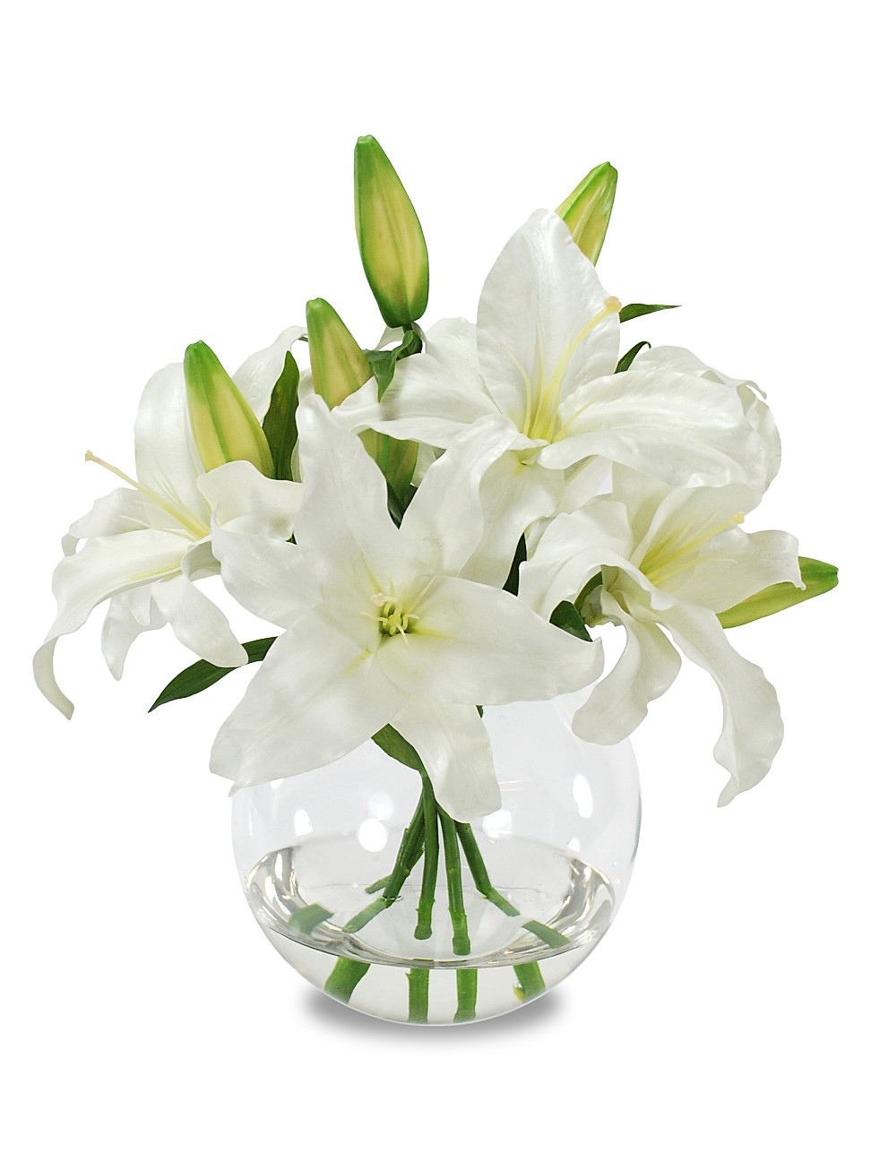 Winward Home Everyday Floral Imitation Casablanca Lily In Glass Vase | Saks Fifth Avenue