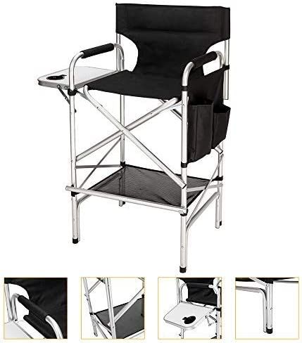 mefeir Tall Director Makeup Artist Chair Bar Height, Aluminum Frame Supports 300 lbs, Folding Por... | Amazon (US)
