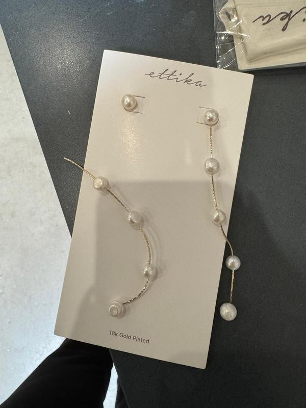 Dripping Freshwater Pearl Linear Drop Earrings | Nordstrom