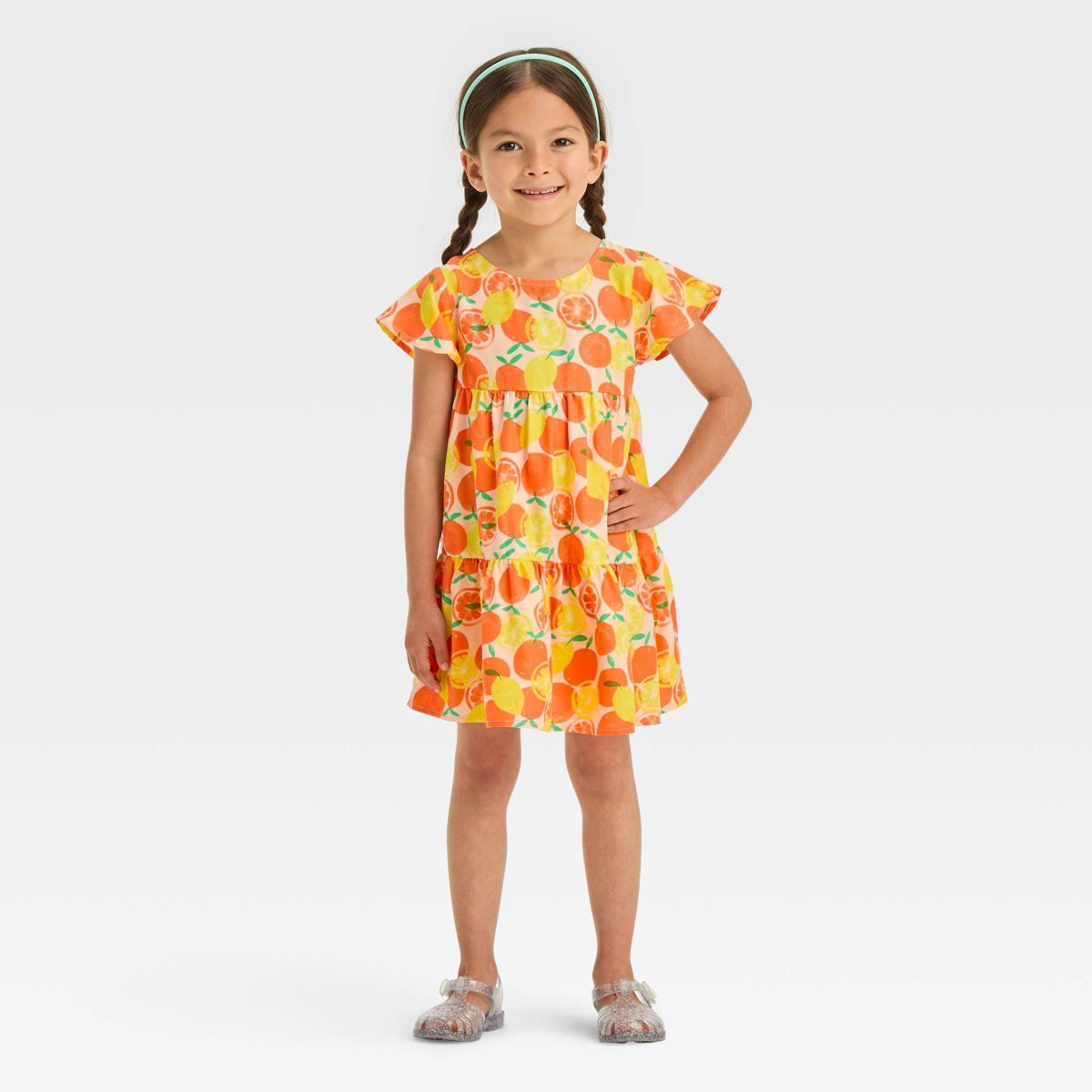 Toddler Girls' Citrus Dress - Cat & Jack™ Orange 5T | Target