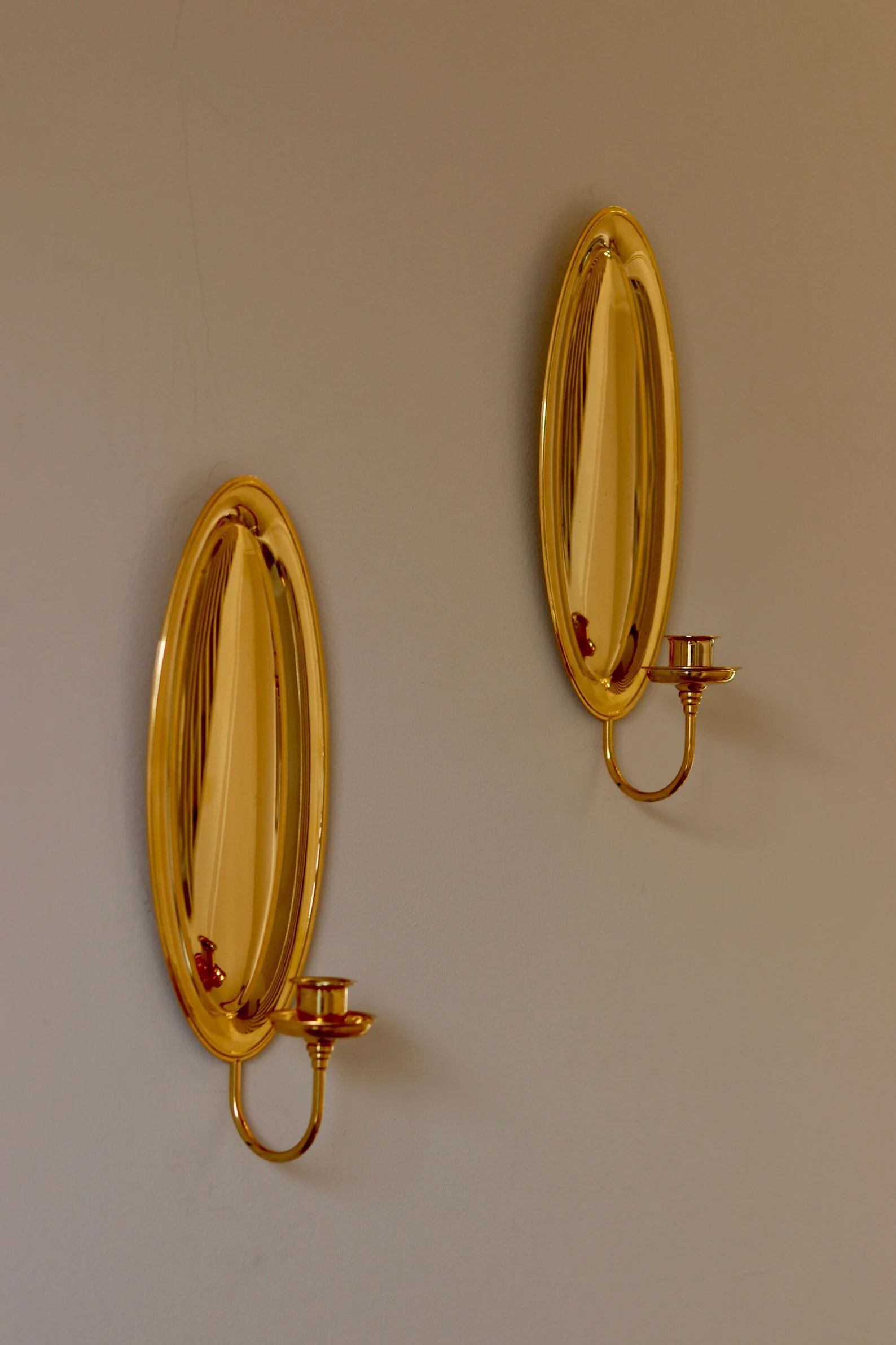 Pair of Mid-century Swedish 24K Gold Plated Sconces by Scandia - Etsy | Etsy (US)