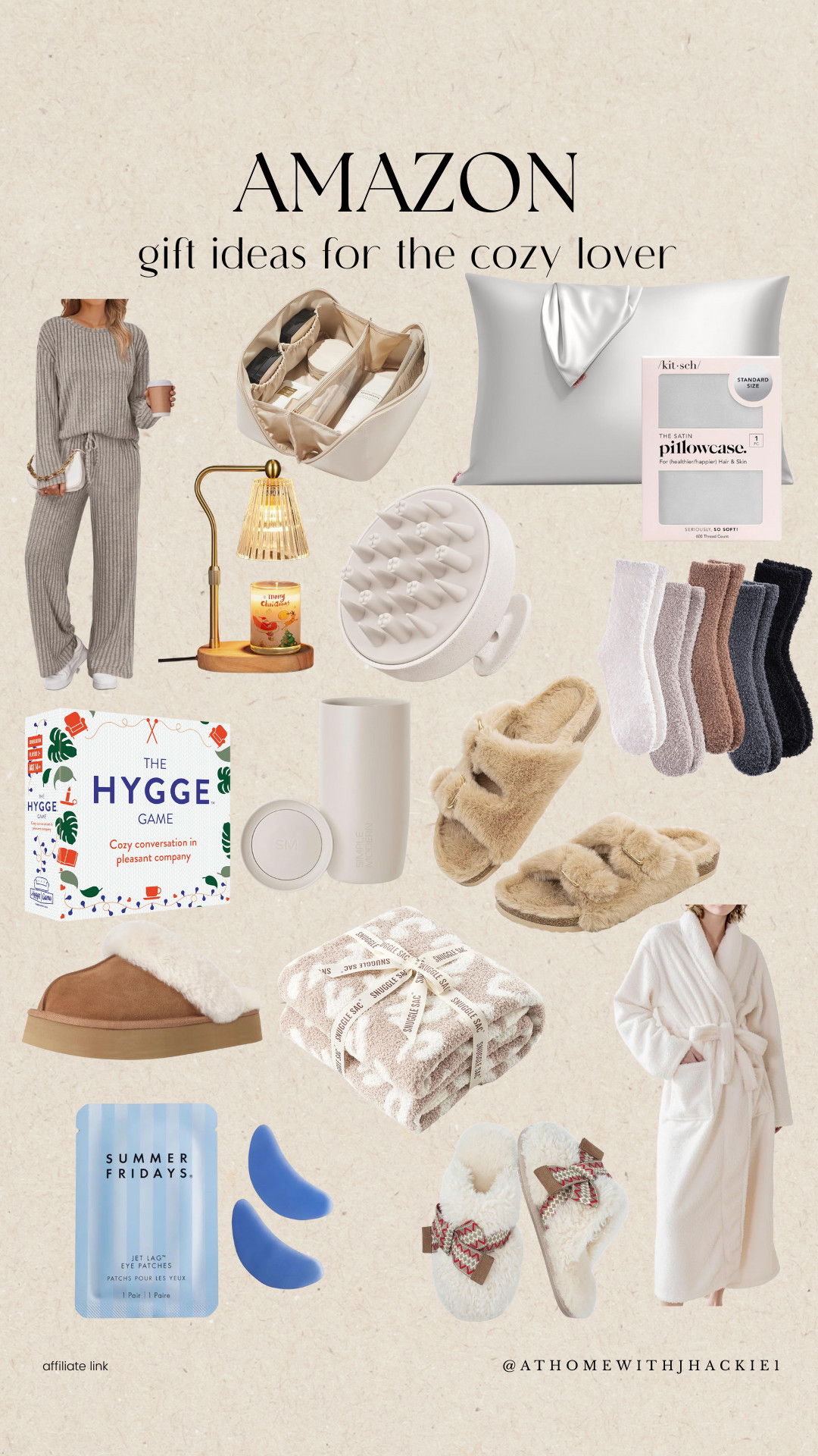 Amazon cozy gift ideas, cozy lover gifts, cozy christmas gifts, lounge set amazon, satin pillowcase gift, scalp massager amazon, fuzzy socks amazon, cozy slippers amazon, hygge game gift, candle warmer lamp, stanley cup gift, sherpa blanket amazon, cozy robe amazon, winter cozy gifts, summer fridays eye patches, fuzzy sandals amazon, neutral cozy gifts, homebody gifts, cozy aesthetic gifts, comfort gift ideas 

 

#LTKGiftGuide #LTKHoliday #LTKSeasonal