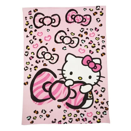 Hello Kitty Kids Pink Print Fleece Bed Blanket, Twin/Full | Walmart (US)