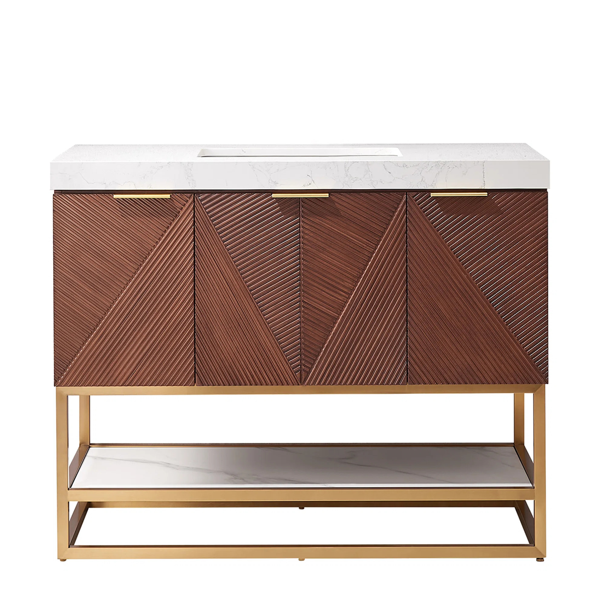 Mahon 42'' Free Standing Single Bathroom Vanity with Composite Stone Top | Wayfair North America