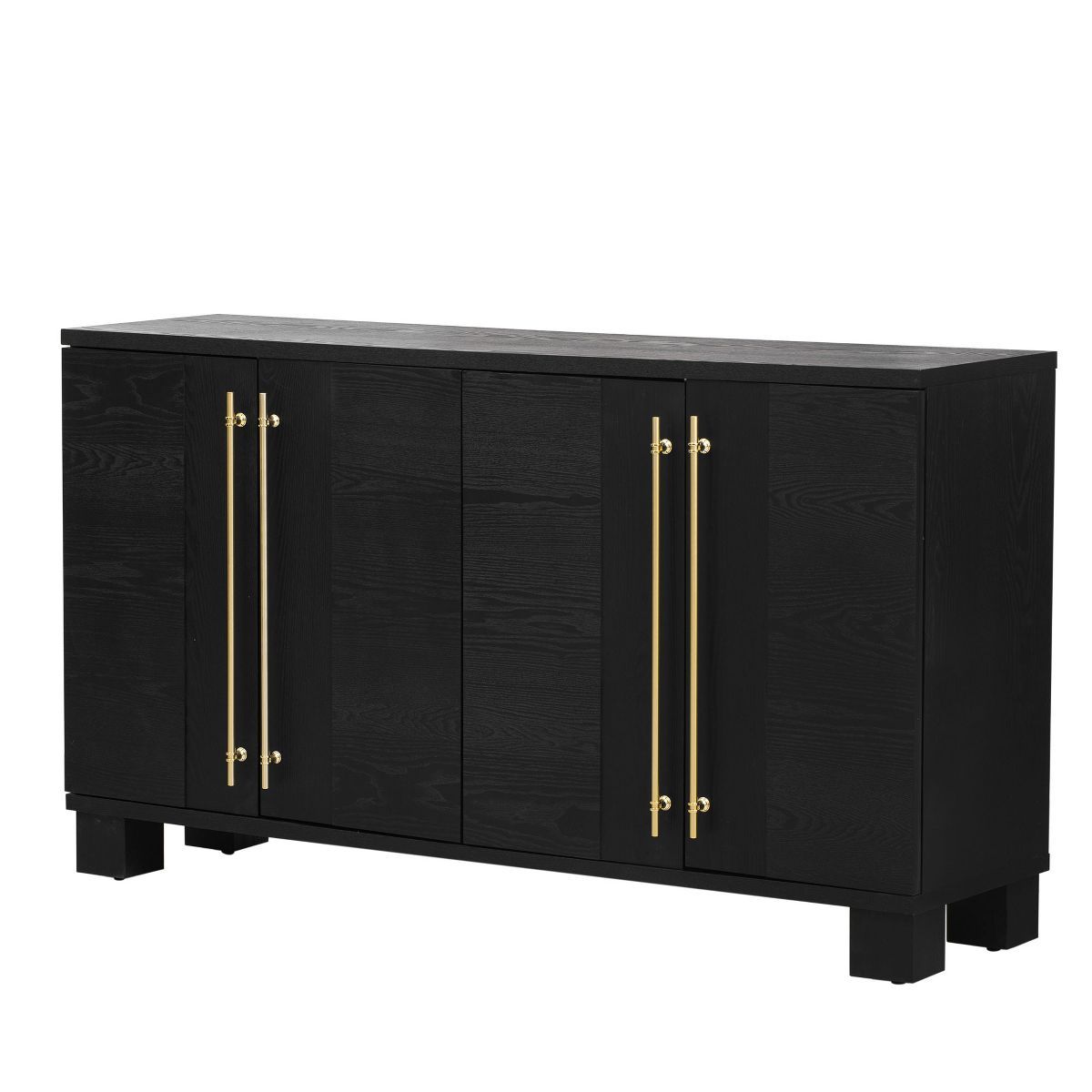 60" Traditional Style Sideboard, Storage Cabinet with Adjustable Shelves and Gold Handles 4M-Mode... | Target