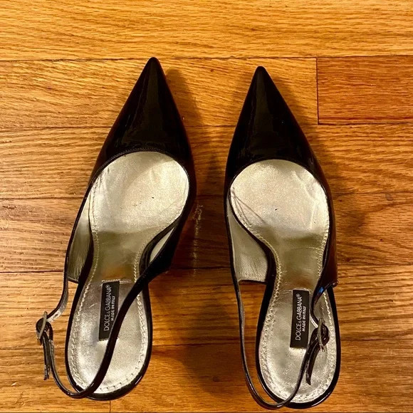 DOLCE & GABANNA Black Patent Slingback Pump Size 8 | Poshmark