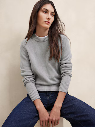 Cotton-Silk Crew-Neck Sweater | Banana Republic (US)