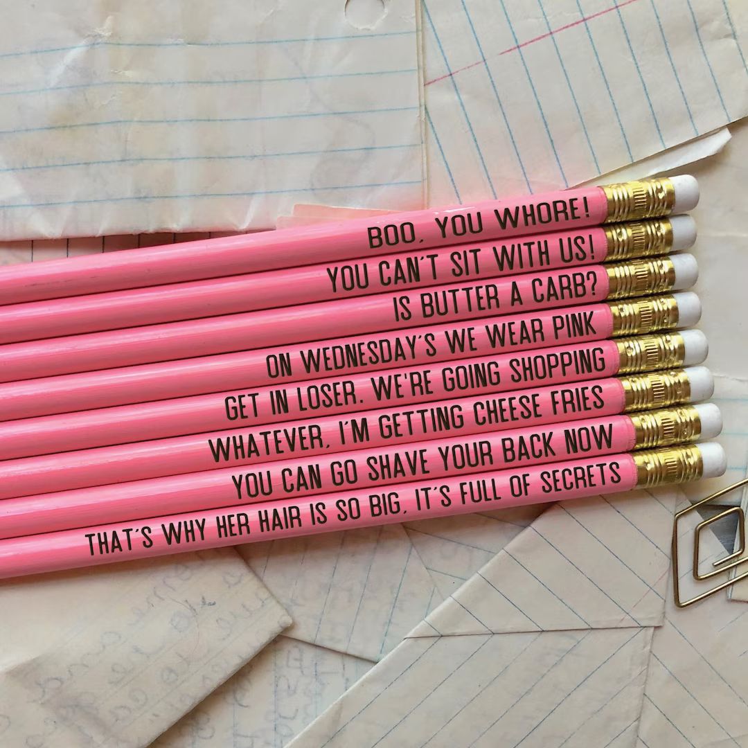 Mean Girls Pencils, Engraved Pencils, Funny Pencils, School Supplies, Office Accessories, Mean Gi... | Etsy (US)