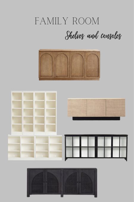 Best family room storage solutions: bookshelves and consoles. 

#LTKhome #LTKstyletip #LTKfamily