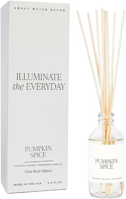 Sweet Water Decor Pumpkin Spice Reed Diffuser Set - Pumpkin, Cloves, Cinnamon, and Vanilla Fall S... | Amazon (US)