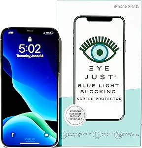 EyeJust Blue Light Blocking Screen Protector for iPhone XR and iPhone 11, Scientifically Tested &... | Amazon (US)