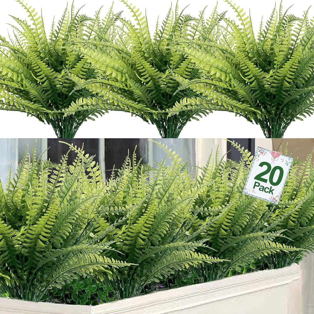 TURNMEON 20 Bundles Artificial Plants Outdoor Summer Decor Fake Plants Greenery Faux Plant Boston... | Amazon (US)