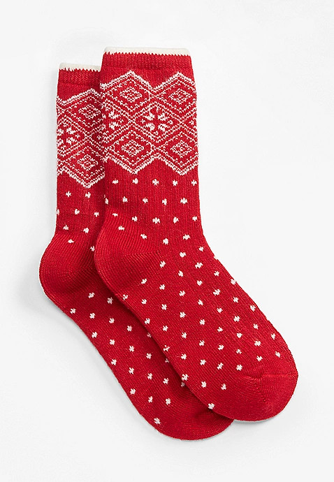 Hearth & Home Cozy Winter Fairisle Crew Socks | Maurices
