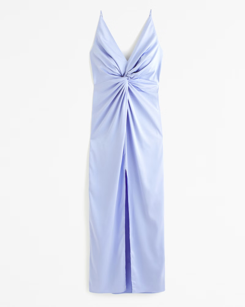 Draped Twist-Front Maxi Dress | Abercrombie & Fitch (US)