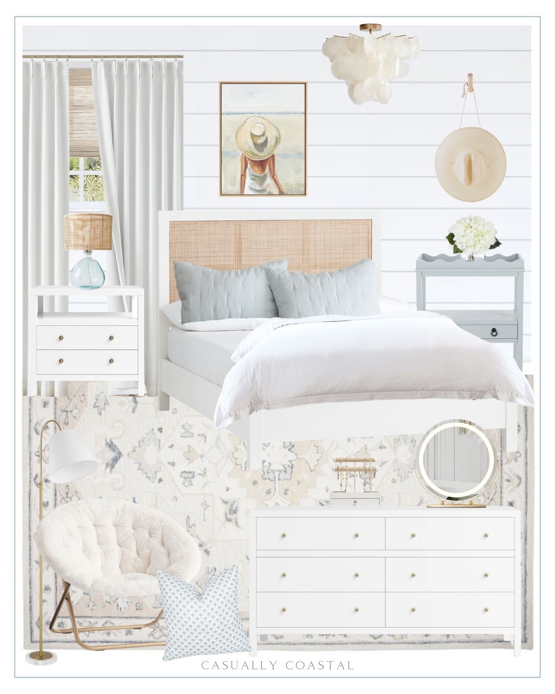 Teen Girl Bedroom 

Coastal bedroom, coastal home, teen girl room design, coastal rug, coastal bed, coastal wall art, cane bed, pottery barn bed, beach print art, beachy wall art, 2 drawer nightstand, white nightstand, woven table lamp, bedroom lamp, coastal lamp, coastal accent table, fedora hat, large capiz flush mount, wayfair rug, bedroom rug, wool and cotton rug, oriental rug, LED makeup mirror with lights, round mirror, Etsy pillow covers, coastal pillow covers, soft blue palm tree pillow, 6 drawer dresser, faux silk hydrangeas, white hydrangeas, faux fur hang-a-round chair, lounge chair, accent chair, floor lamp, wood jewelry box, jewelry stand, organic percale duvet cover, Belgian fox linen tufted quilted sham, coastal bedding, girls bedding, Roman shades, white pinch pleated curtains, blackout curtains, pottery barn quilt, saucer chair 

#LTKHome #LTKKids