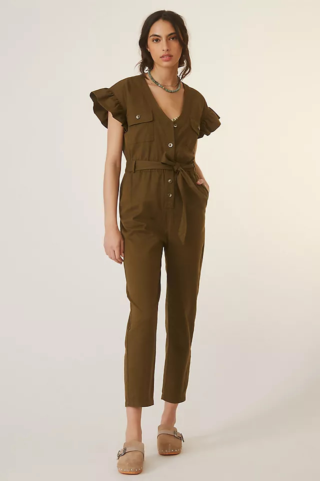 Tapered Ruffle Jumpsuit | Anthropologie (US)