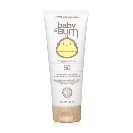 baby bum spf 50 sunscreen lotion | mineral uva/uvb face and body protection for sensitive skin | fra | Walmart (US)