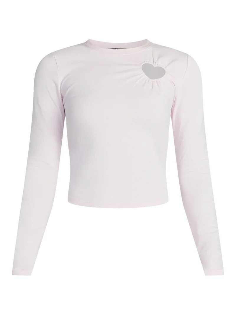 Madden NYC Women’s Heart Top with Long Sleeves, Sizes XXS-XXL | Walmart (US)
