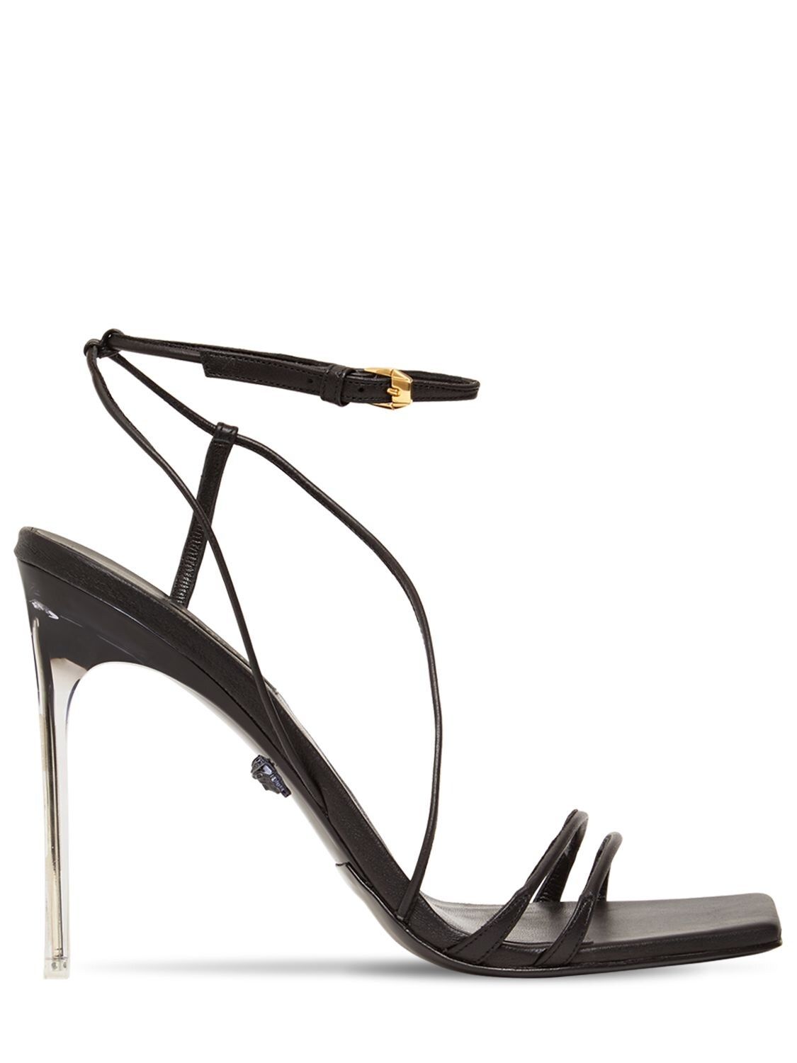 Versace - 110mm leather sandals - Black | Luisaviaroma | Luisaviaroma