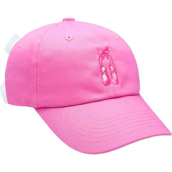 Ballet Slippers Bow Baseball Hat, Hot Pink | Maisonette