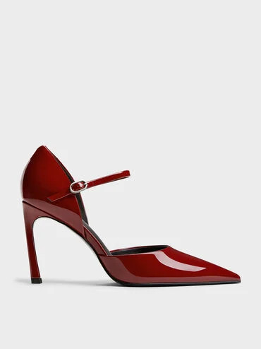 Patent Pointed D'Orsay Stiletto Pumps
    
         - Red | Charles & Keith US