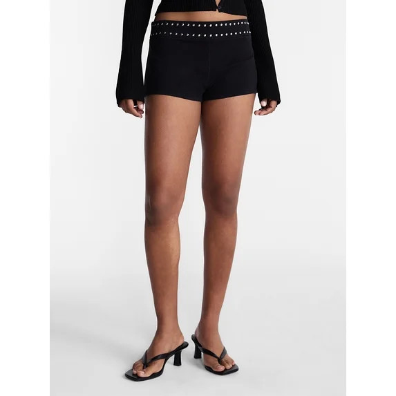 No Boundaries Studded Micro Shorts, 1.5'' Inseam, Women's Sizes XXS-XXL | Walmart (US)