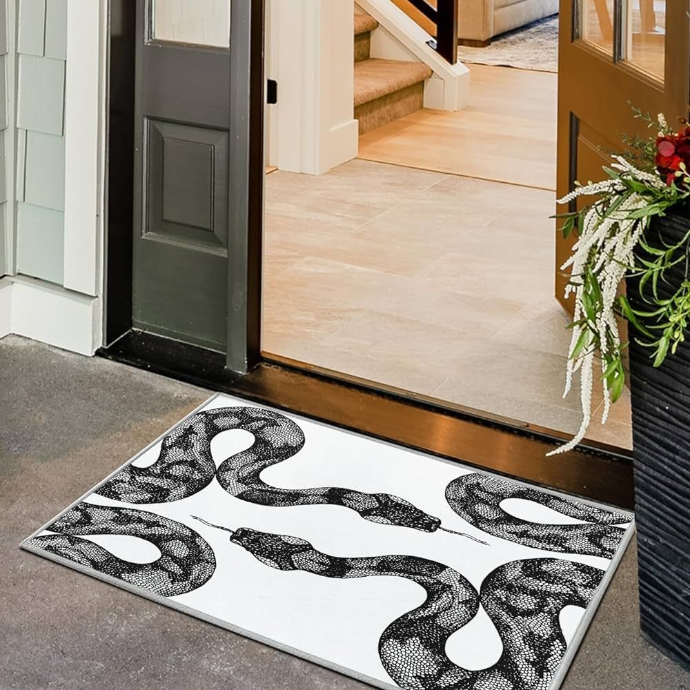 Snake Area Rugs, 2' x 3' - Small Machine Washable Rug Modern Gothic Non Slip Soft Doormat Entrywa... | Amazon (US)