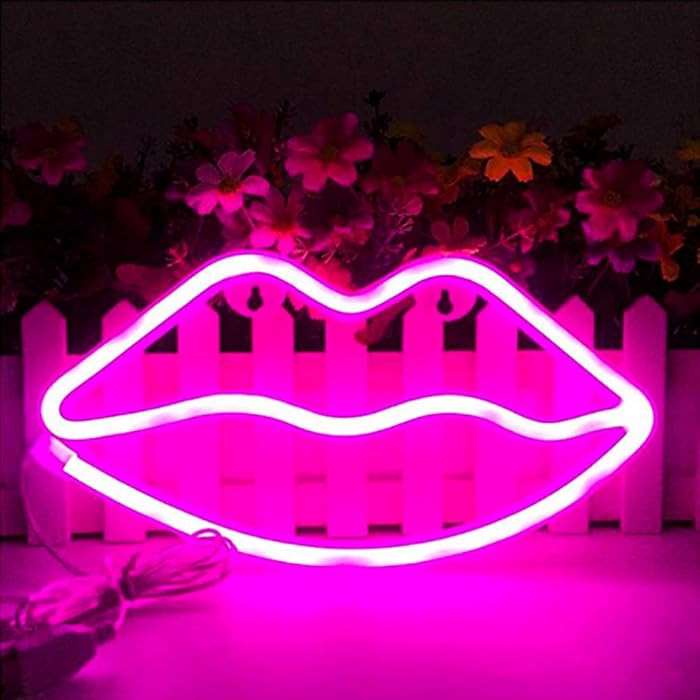 MorTime Cute Neon Signs, LED Neon Light for Party Supplies, Girls Room Decoration Accessory, Tabl... | Amazon (US)