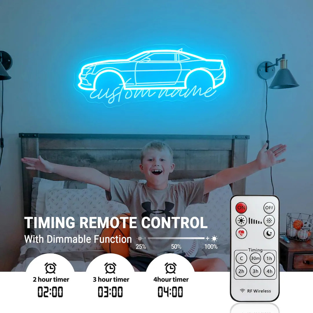 Custom Name Car Led Neon Sign, Personalized Led Light for Garage, Home Man Cave Wall Decor, Led L... | Etsy (US)