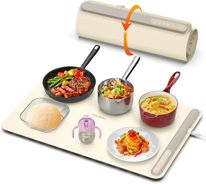 Electric Warming Tray - Full Surface Heating,Rollable & Portable,Premium Silicone Nano-Material,3... | Amazon (US)