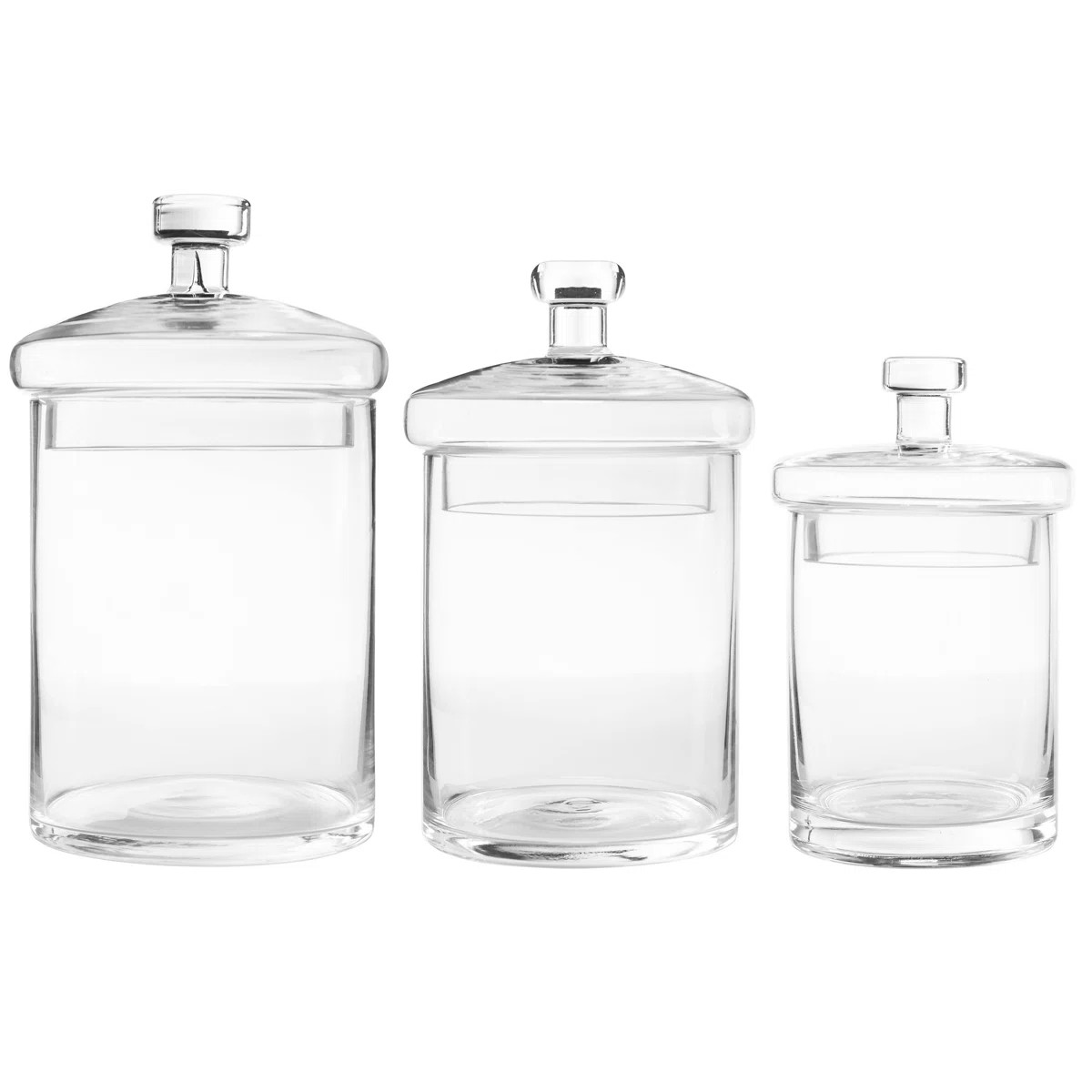 Glass 3 Piece Bathroom Storage Container | Wayfair North America