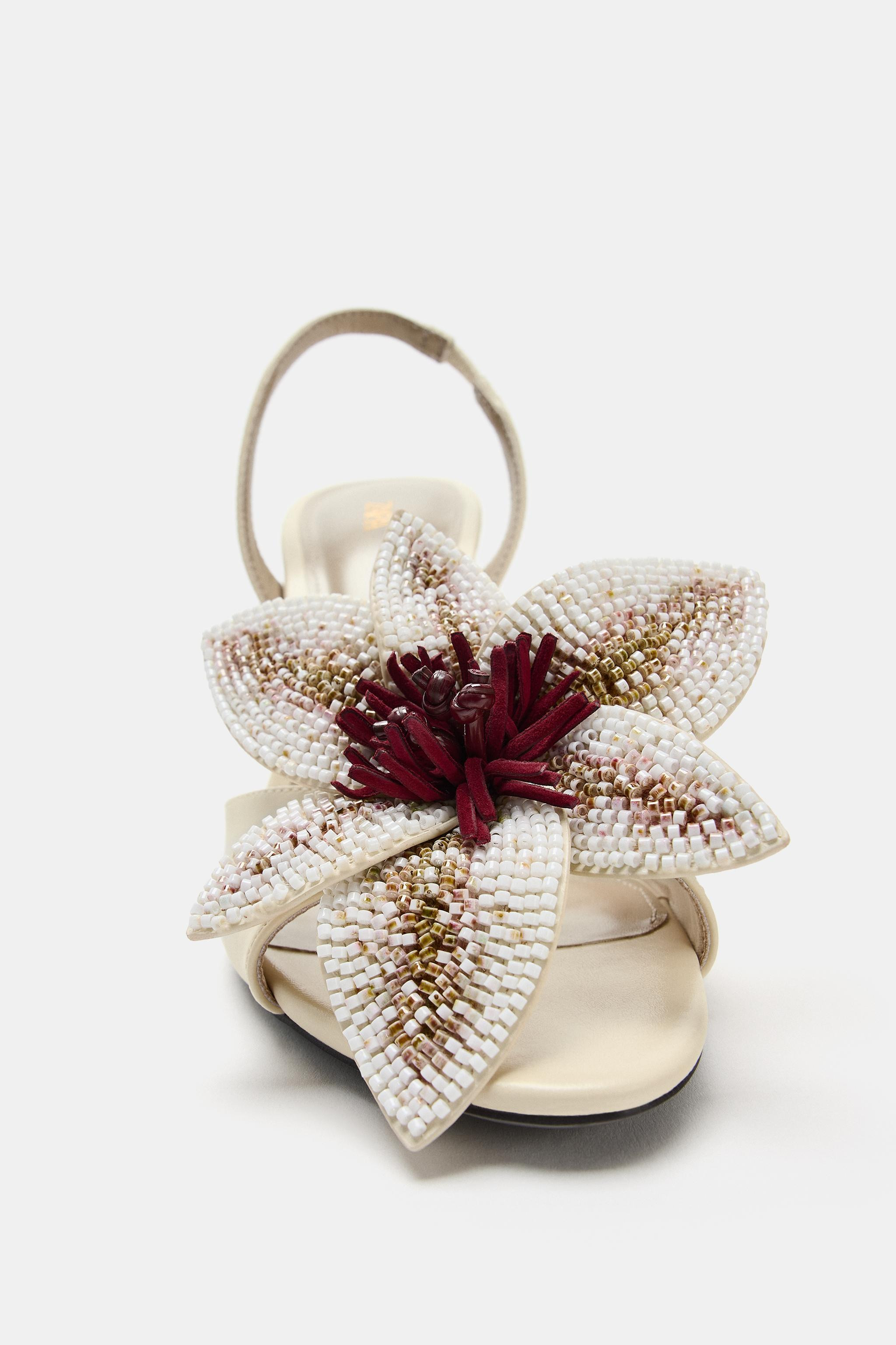 HEELED SANDALS WITH FLORAL DETAIL | Zara US