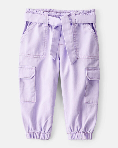 Baby Girl Cotton Cargo Joggers - Purple | Carter's Inc