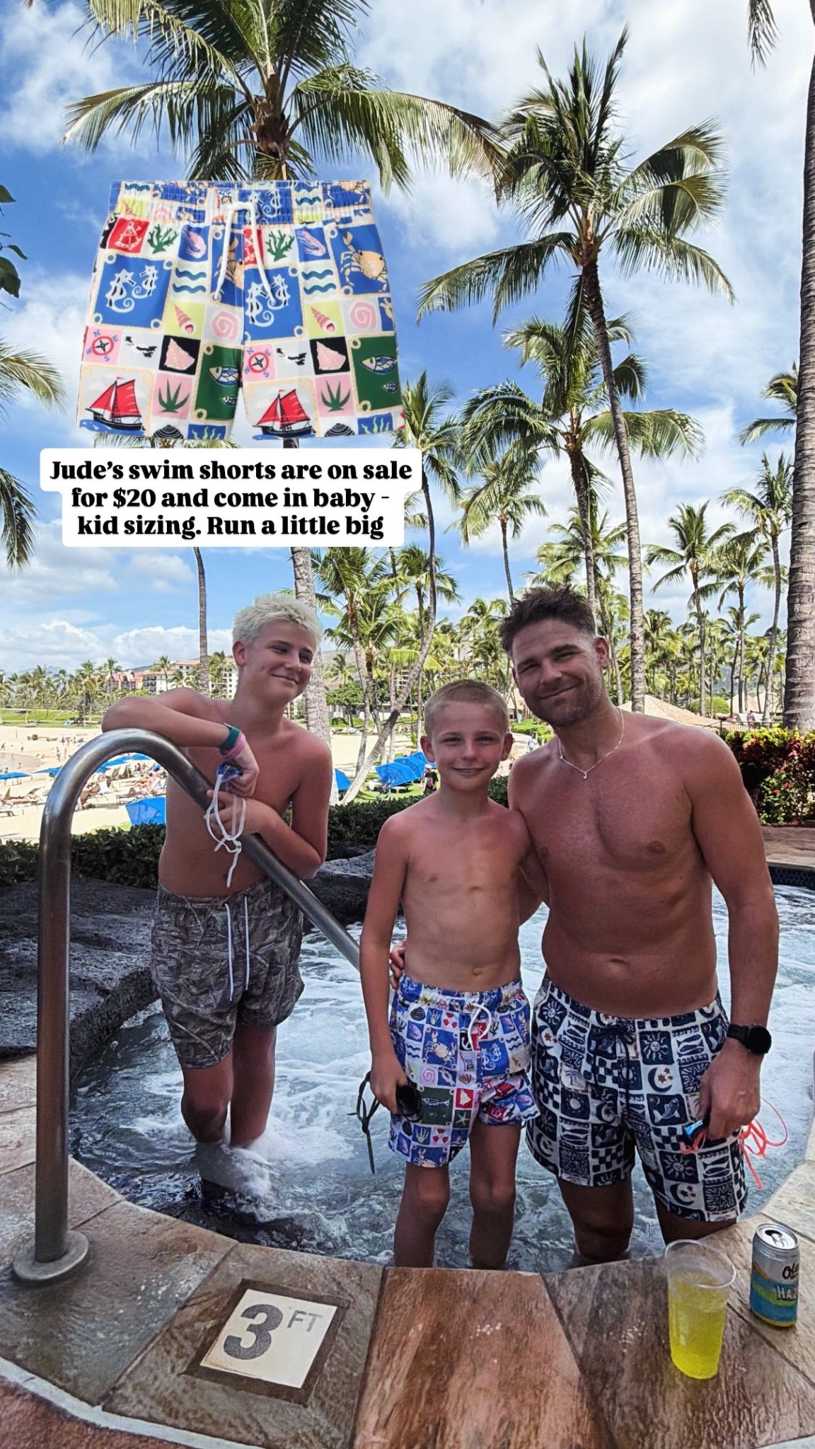 Kids boys men’s swim shorts trunks for summer spring break vacation beach pool 