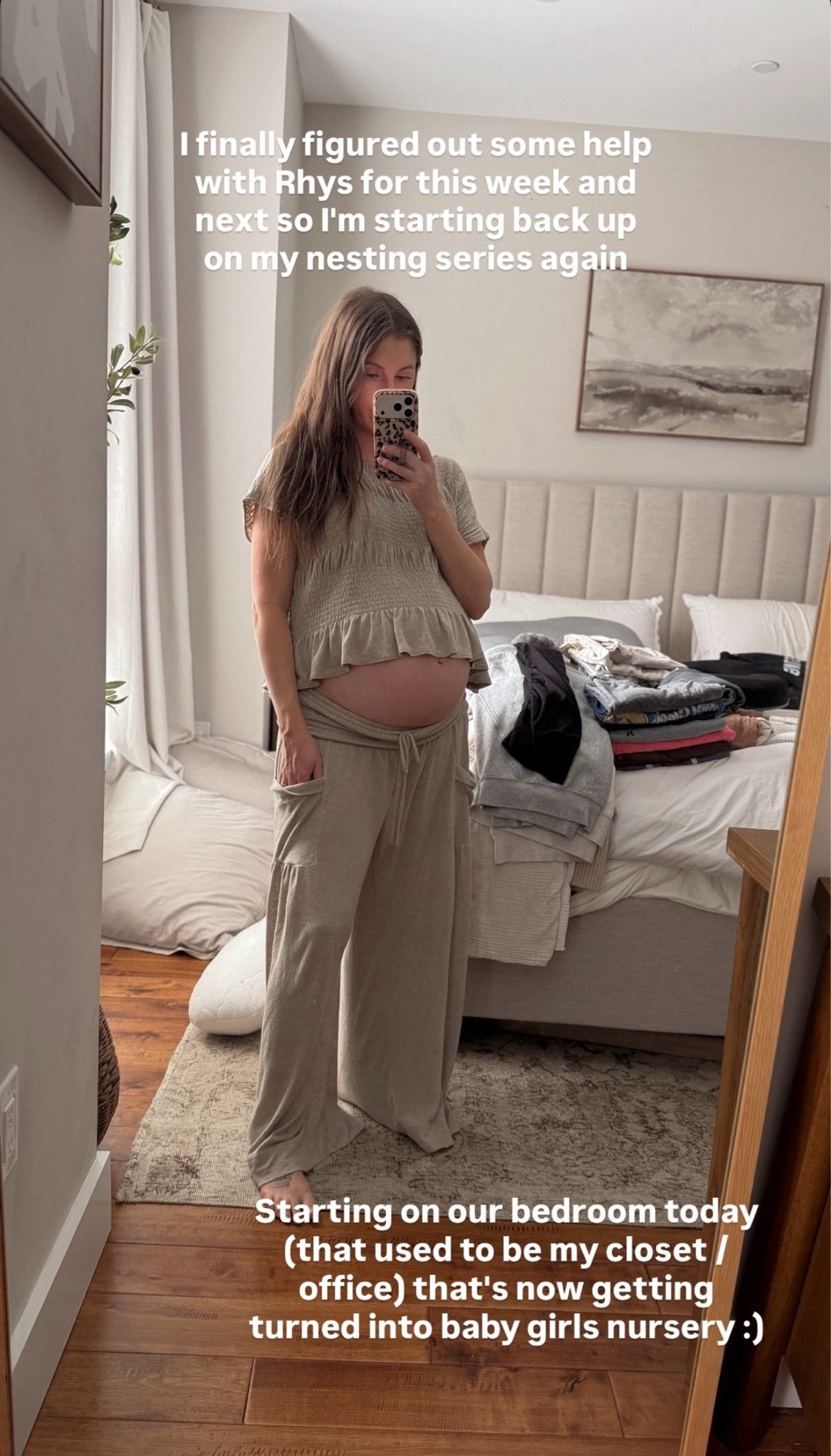 Been living in this set it's so comfy and you can wear it over or under bump. I ordered my true size (small) and it fits great so I would say it runs big!

#LTKootd #LTKBump #LTKSeasonal
