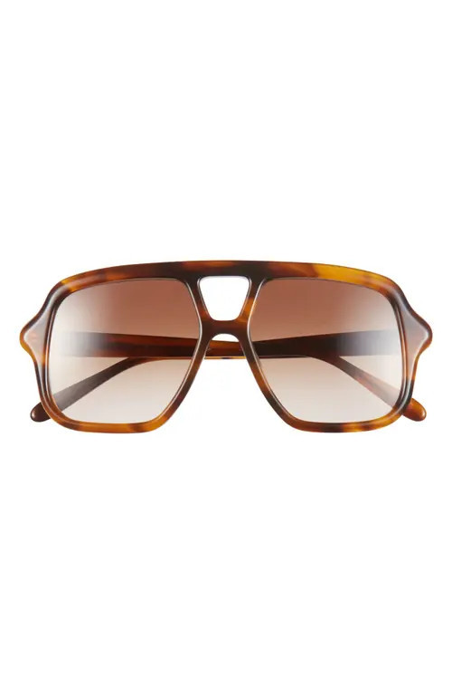 Loewe Slim Rectangular Sunglasses in Dark Havana /Gradient Brown at Nordstrom | Nordstrom