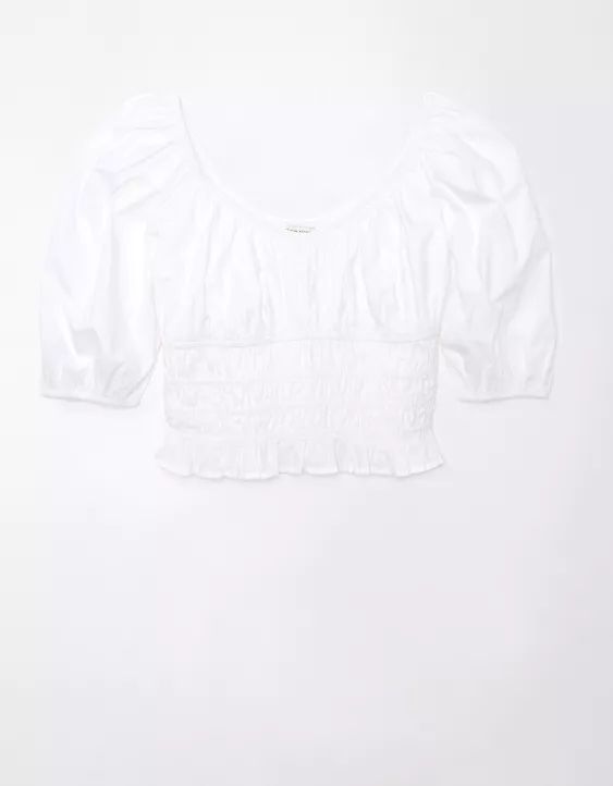 AE Ruched Puff-Sleeve Top | American Eagle Outfitters (US & CA)