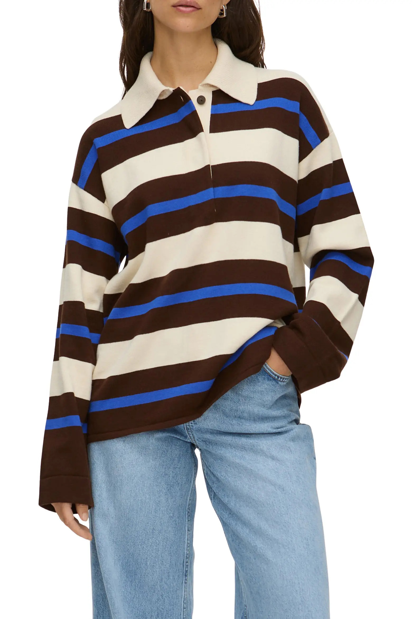 Ester Rugby Stripe Merino Wool & Cotton Sweater (Women) | Nordstrom | Nordstrom