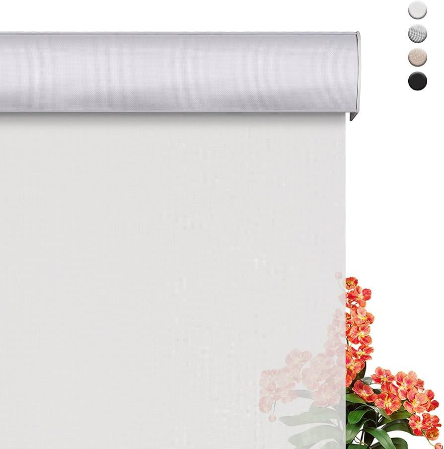 HOTSOON Light Filtering Roller Shades for Windows Cordless Solar Roller Blinds 5% Openness with C... | Amazon (US)