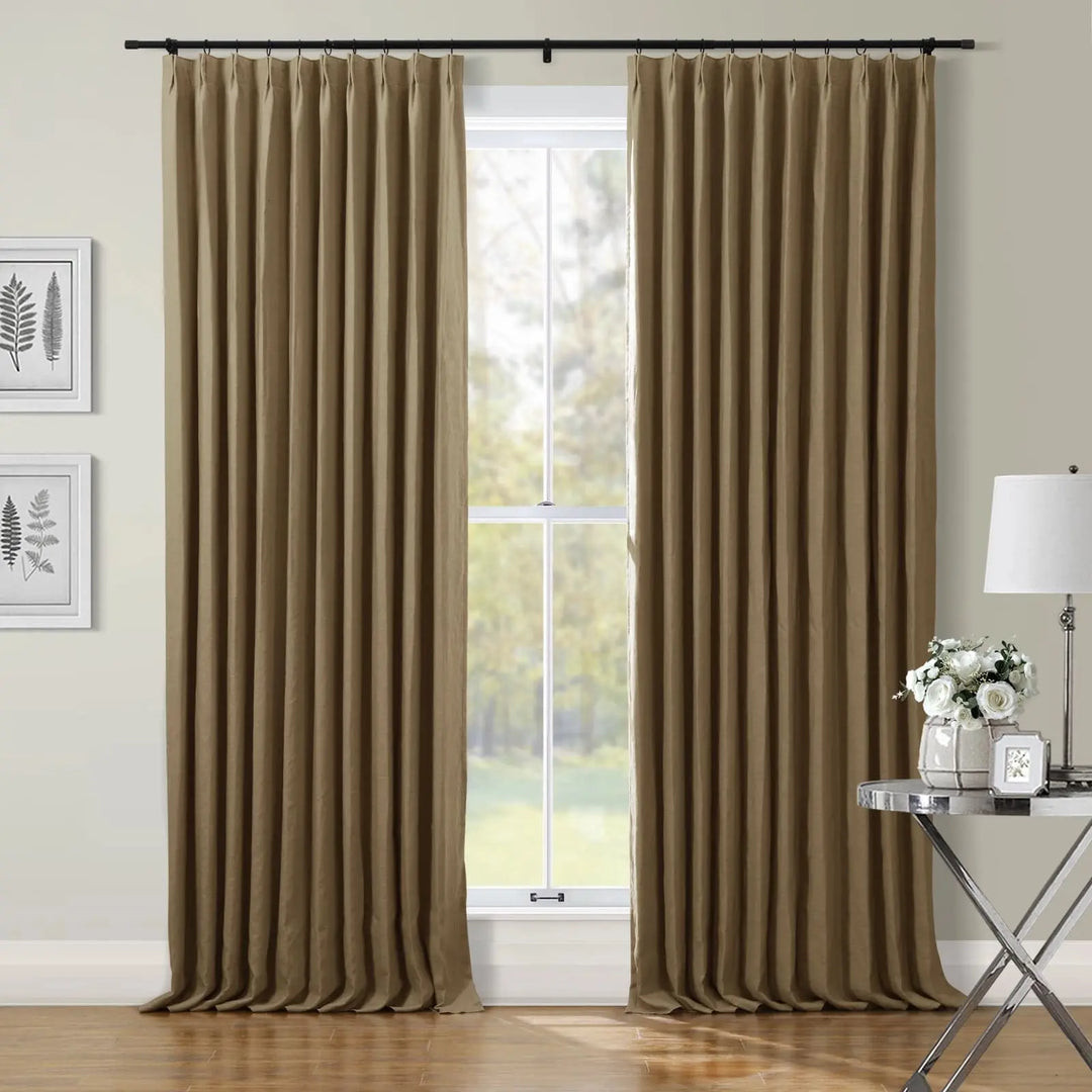 Patti Premium Belgian Linen Flax Curtain Pleated | TWOPAGES