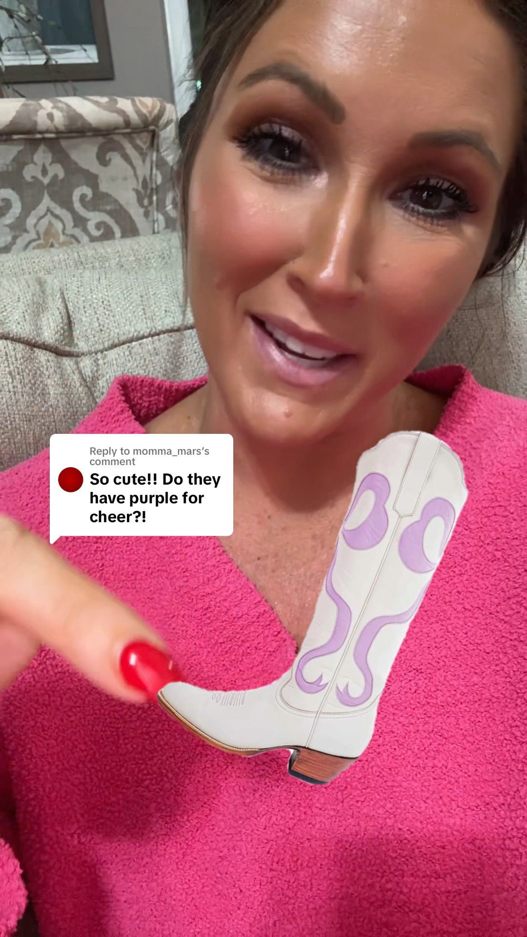 Step Up Your Game Day Style with Purple Bow  Boots!

Cheer in style with these gorgeous Bow Boots featuring a bold purple bow and elegant stitching details! 🤍💜 Perfect for showing off your school spirit or adding a pop of color to your outfit, these white boots combine unique design with all-day comfort. The scalloped edge adds a feminine touch, making them a standout choice for game days, tailgates, or casual outings.

✨ Features:
	•	Purple bow and stitching: A bold and stylish accent.
	•	Scalloped edge design: Sophisticated and trendy.
	•	Comfortable fit: Designed for all-day wear.

Whether you’re cheering on your team or stepping out in style, these boots are the perfect addition to your wardrobe! Tap the link to shop now and show your spirit with flair.

What’s your favorite way to style these boots? Let me know in the comments! 💬
	1.	White boots with purple bow
	2.	Game day purple accent boots
	3.	Comfortable school spirit boots

#OOTD #BowBoots #GameDayStyle #SchoolSpirit #PurpleBowBoots #CheerStyle #SpringFashion

#LTKStyleTip #LTKMostLoved #LTKShoeCrush