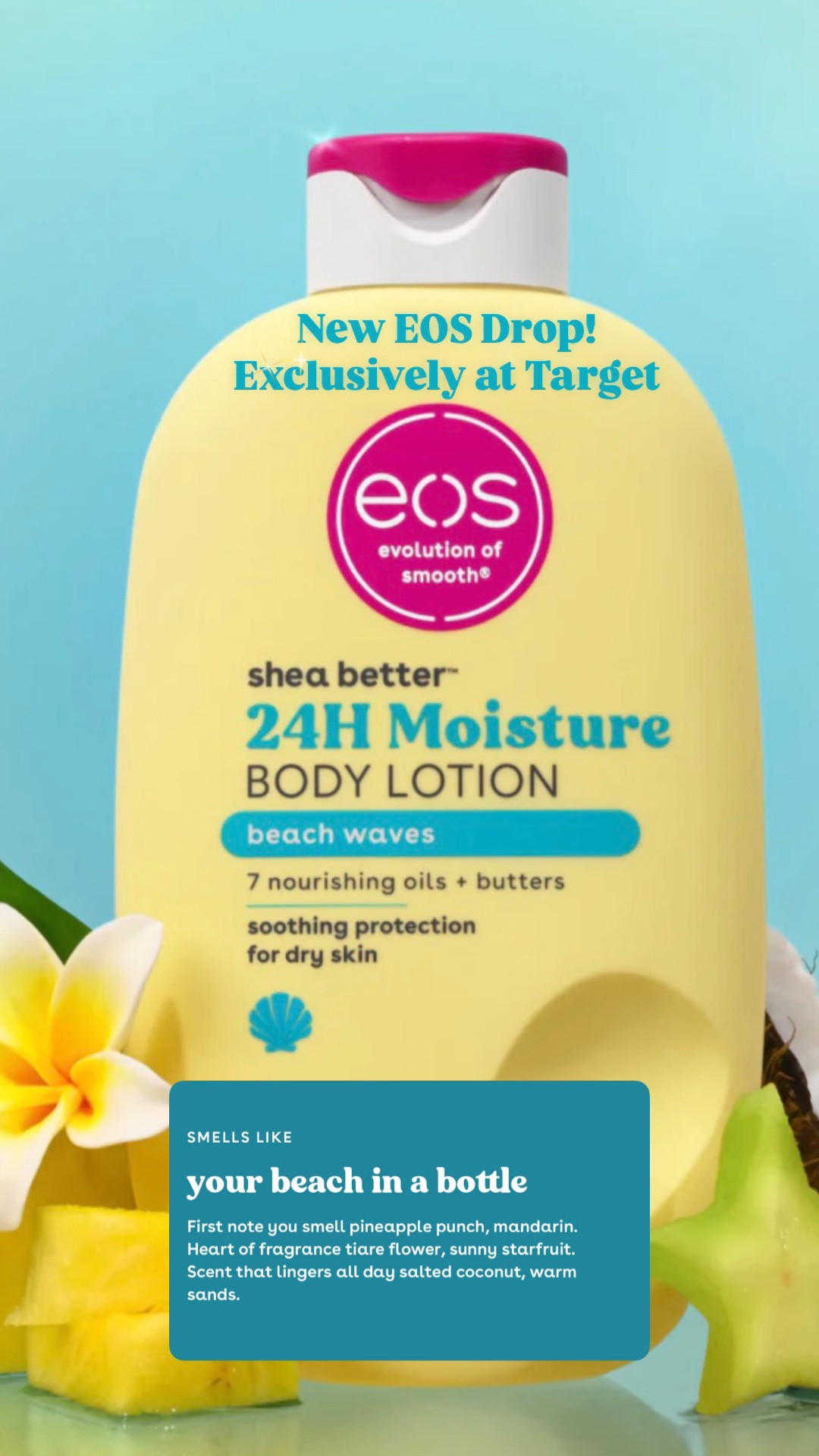 New EOS Drop!! 

Summer Scent Beach Waves! 

Exclusively at Target 🎯🌊🏝️