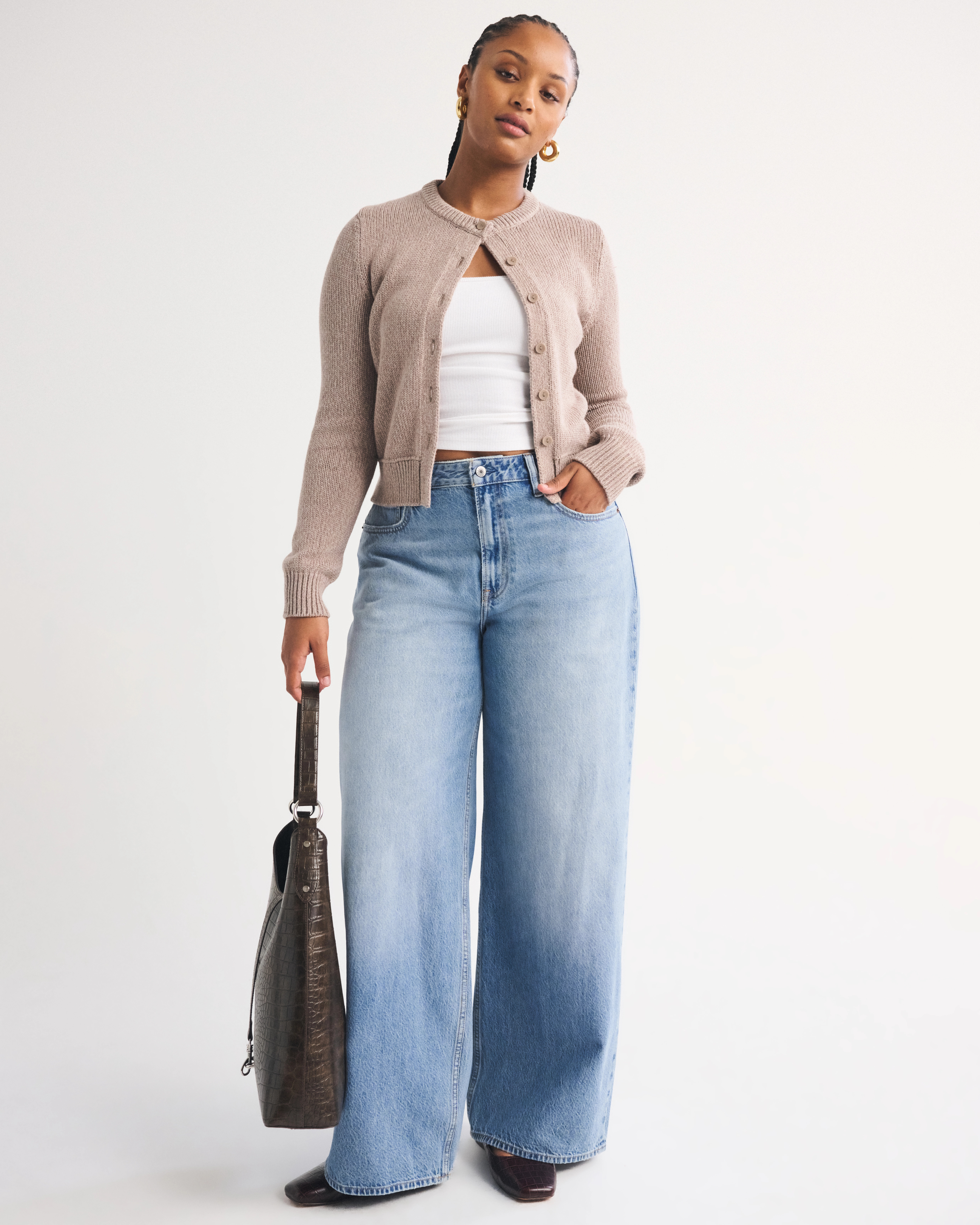 Curve Love High Rise Wide Leg Jean | Abercrombie & Fitch (US)